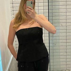 Club Monaco strapless corset top with boning